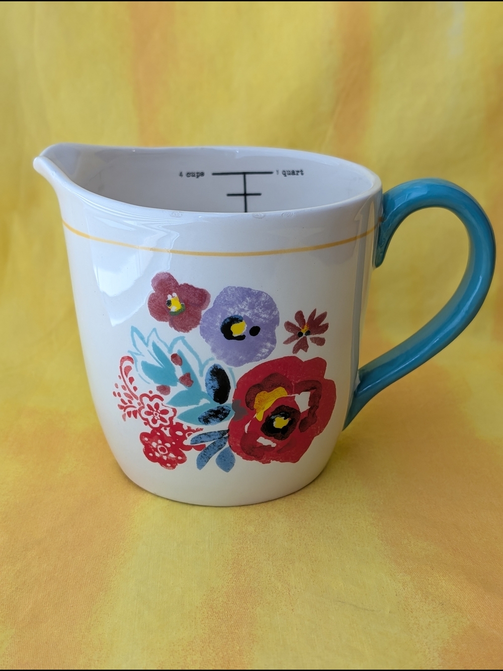 The Pioneer Woman Flea Market Ceramic 4-Cup Measuring Pitcher